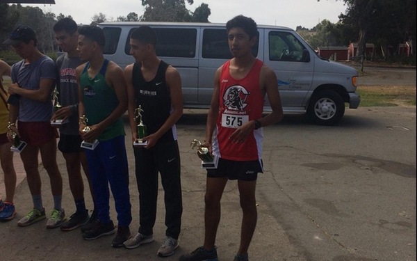 Brigham Mejia with 10th place trophy at Golden West
